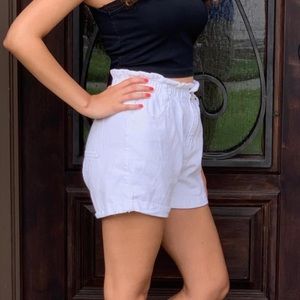 *FINAL PRICE* Blue Blush White Paperbag Cinched High Waisted Shorts